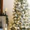 Glitzhome® 7.5ft Pre-Lit Flocked Slim Pine Artificial Christmas Tree, Warm White LED Lights
